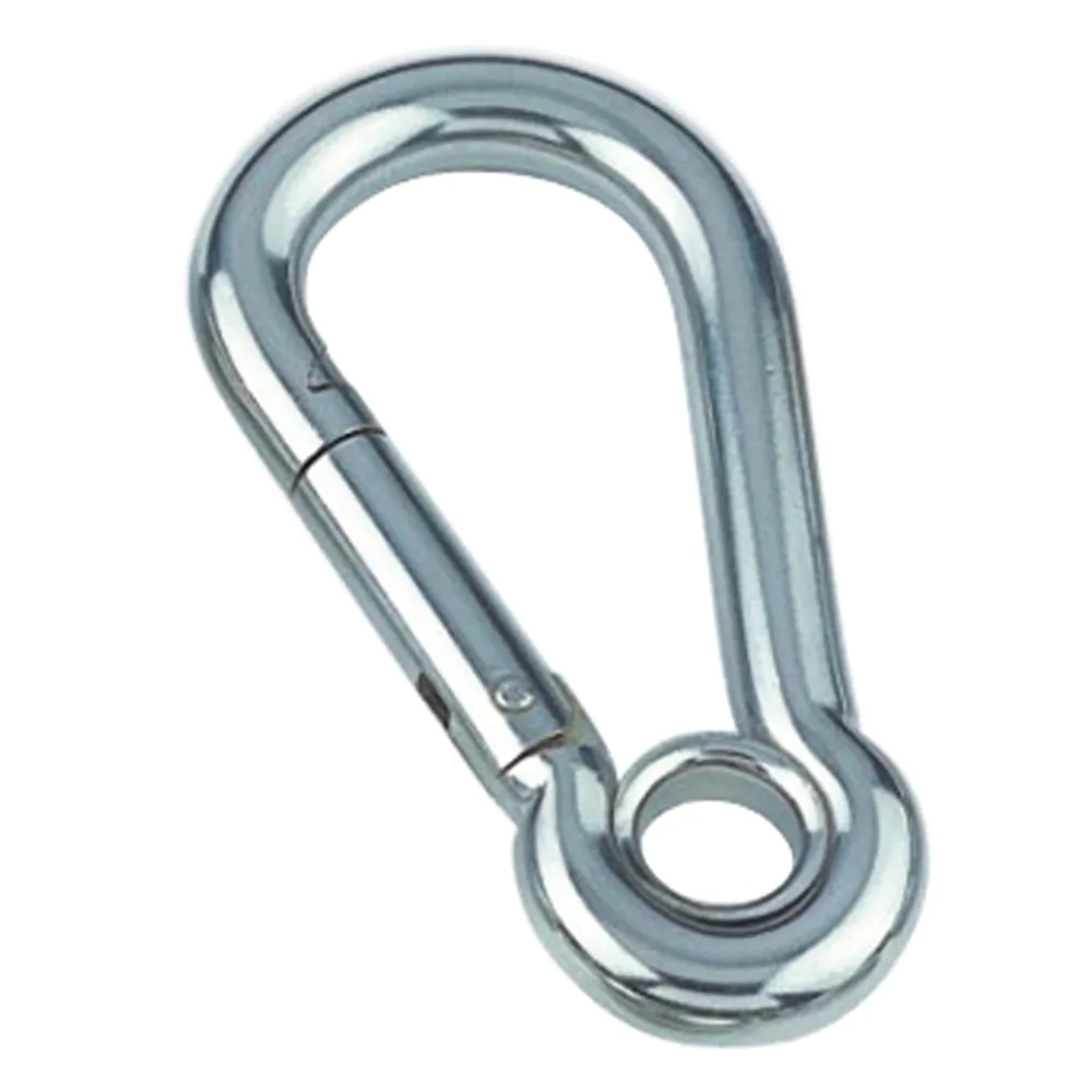 Karabijnhaak, V4A, voor 6 mm touw, met oog