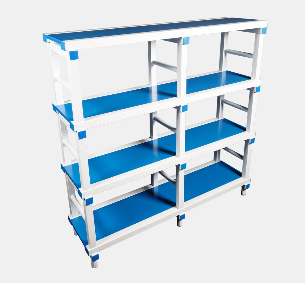 SHELVING WITH SMOOTH PLATES 1500X1500H MM  