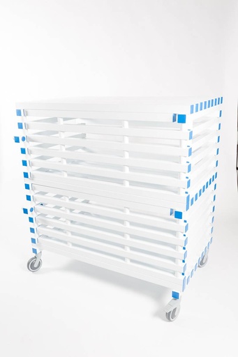 Chariot de rangement fermé en plastique - 2 Niveau's