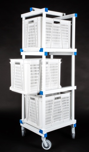 [DECS0500] THREE LEVEL CRATE TROLLEY 540X630X1640H MM 