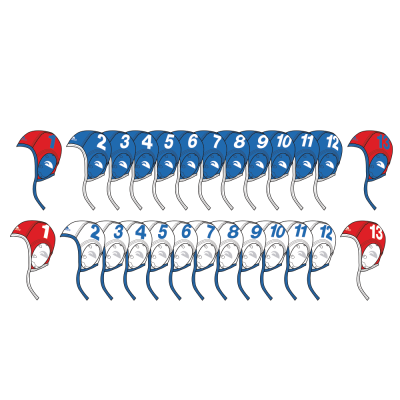 [C97423] Waterpolo caps - New generation - Complete set of 26 pcs 